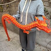 billige Statuer-150 cm/59 tommer 3D-printet drage, ekstra stor 3D-drage, dyredukke, skrivebordspynt til hjemmet, fidget-leke, perfekt til jul- og halloween-dekor, høytidsfeiringer, ideelle gaver til kontoret,