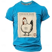 preiswerte Lustige T-Shirts für Männer-Herren-T-Shirt im japanischen Stil mit Hühnermotiv (Kanji-Zeichen für Hahn und Robbe) – Retro-Look, normale Passform, Harajuku-Streetwear, Designer-Kleidung, Größen: S, M, L, XL, XXL