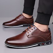 billiga Snygga snörskor-Herrbruna derbyskor, lätta och bekväma promenadskor med snörning, eleganta casualskor för män, kontor, vardagskläder, business casual och helgutflykter