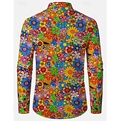 halpa Topit-Retro / vintage Boheemi 1970 luku Pusero Hippi Kukka Naamiaispuku Miesten Halloween Karnevaali musiikkifestivaali Retro-teemaiset juhlat Aikuisten Pusero