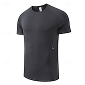 cheap Running Tee &amp; Tank Tops-Men's Solid Colored Running T-Shirt Compression Shirt Running Shirt Summer Spring Short Sleeve Quick Dry Lightweight Moisture Wicking Gym Workout Active Training Running Exercise Fitness Black