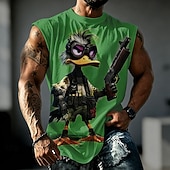  Per uomo Animale Anatra Canottiera Senza Maniche maglietta Stampa 3D Girocollo Camicia Divertente Casuale Quotidiano Streetwear Blu Giallo Viola Primavera & Estate Abbigliamento S M L XL XXL 3XL