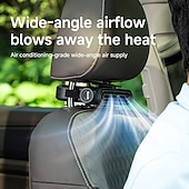 baratos Luzes e lanternas de acampamento-Ventilador USB criativo para assento de carro, sem lâminas, ângulo de ar ajustável, 3 velocidades de vento, recarregável, frontal. &amp;Ventilador portátil para banco traseiro de veículos