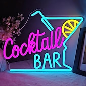 levne Dekorativní světla-Neonový LED nápis pro koktejlový bar, nastavitelný jas napájený přes USB, svítící párty světlo pro vnitřní bary, restaurace, hospody, salónky, domácí bary, noční kluby, jídelny, párty a ambientní
