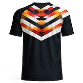  Germany Style Men's Soccer Jersey Geometric Athletic Summer Short Sleeve T-Shirt UPF 50 Quick Dry Breathable mesh fabric 2026 Soccer Fan Tee Tournament Football Gym Running Sports Yellow Black