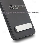 abordables Supports de téléphone-Lot de 2 supports de téléphone ultra-fins en métal, pliables et réglables, pour bureau, position verticale. &amp;Support adhésif horizontal pour iPhone 17, 16, 15 Pro Max, Samsung Galaxy et tous les