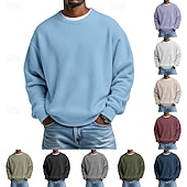 economico Felpe di base-Per uomo Maglia Felpa a nido d'ape Maglione Aalbicocca Bianco Girocollo Semplice Testurizzato Casuale Quotidiano Sport &amp; Outdoor Poliestere Streetwear Cool Abbigliamento Sportivo Primavera &amp; Autunno