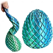 رخيصةأون تماثيل-بيضة تململ مطبوعة بتقنية ثلاثية الأبعاد، لعبة انزلاقية لتخفيف التوتر، بيضة تململ ملتوية لعيد الفصح للبالغين، ألعاب تململ صغيرة منزلقة لحشو سلال عيد الفصح، أحجية دوارة لتخفيف التوتر