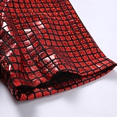 ieftine Topuri-Retro / vintage Discotecă Anii 1980 Tricou Tricou POLO Mâneci scurte Disc Metalic strălucitor Metalic cadrilat Costume de fancy Bărbați Carnaval Petrecere Măr Adulți Cămașă Primavara vara