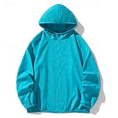 abordables Outdoor Jackets-Men's Women's Unisex Hiking Jacket Hiking Windbreaker Spring &amp; Summer Outdoor Sunscreen UPF50+ Quick Dry Lightweight Hoodie Raincoat Lightweight Jacket Blue White Gray