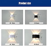 cheap Outdoor Wall Lights-LED Outdoors Wall Lamp 2W 4W Up/Down Lighting Indoor Double-Head Curved Waterproof IP65 Wall Lamp For Patio, Garage, Courtyard Warm White Light AC85-265V