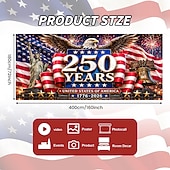 cheap 250th Anniversary-U.S. 250th Anniversary USA Garage Door Cover Patriotic Decoration for Independence Day, Perfect for Outdoor Celebration and Holiday Decor