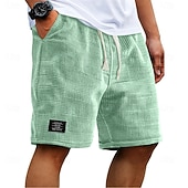 Недорогие Повседневные шорты-Муж. Вафельные шорты Летние шорты Пляжные шорты Повседневные шорты Кулиска Эластичная талия Сплошной цвет Комфорт Длина колена Повседневные на открытом воздухе Уличная одежда Отпуск Мода