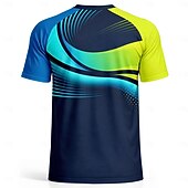 voordelige Hardloop T-shirts en Tanktops-Uniseks Geometrisch Brazilië Voetbalzomer Wereldwijde wedstrijd Truien Hardloopshirt Zomer Kleurenblok Korte mouw UPF 50 Sneldrogend Ademend Informeel Hardlopen Joggen Fitness blauw Sportkleding
