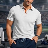 Χαμηλού Κόστους Κλασικό Πόλο Ανδρών-Ανδρικά Με Υφή Μπλουζάκι πόλο με πλέξη βάφλα Causal Επιχείρηση Κλασσικά Κοντομάνικο Μοντέρνα Συμπαγές Χρώμα Γρήγορο Στέγνωμα Κουμπιά Καλοκαίρι Άνοιξη Κανονικό