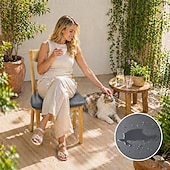 cheap Chair Cover-Waterproof Dining Chair Seat Covers Waterproof Seat Slipcover PU leather Seat Covers Chairs Removable Chair Seat Cushion Cover