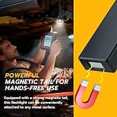 ieftine Lanterne-Lanternă magnetică de lucru, lanternă LED portabilă reîncărcabilă rotativă cu design cu clips, lanternă cu 3 moduri de iluminare pentru reparații auto, camping, muncă și urgențe