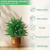 levne Umělé rostliny a zeleň-umělý zahradní rostlinný klas, umělá venkovní zeleň, 22palcová umělá rostlina do květináčů, do půdy, na terasu, do dvora a na sváteční dekoraci