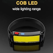 cheap Head Lights-COB Portable Floodlight Headlamp Built-in Rechargeable Lithium Battery Outdoor LED Super Bright Camping Headlight Fishing Lamp