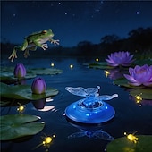 abordables Éclairage subaquatique-Lot de 2 lampes flottantes LED solaires colorées en forme de papillon et de libellule, idéales pour décorer un jardin, une fontaine, une piscine ou un bassin.