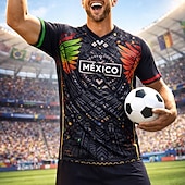 preiswerte Lauf-T-Shirts &amp; Tanktops-Herren Frankreich Fußball-Sommer Global Match Pullover-Oberteile Laufshirt Sommer Farbblock Kurzarm UPF 50 Schnelltrocknend Atmungsaktiv Leger Laufen Joggen Fitness Schwarz Sportbekleidung