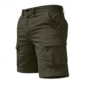 economico Classico-Per uomo Carico tattico Pantaloncini cargo Shorts Pantaloncini casual Tasca Semplice Sopra il ginocchio Casuale All'aperto Abbigliamento casual alla moda Moda Streetwear Cáqui Escuro Nero Inelastico