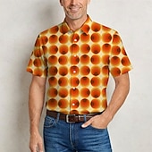  Retrò Vintage Hippie Anni '70 Camicia Maniche corte Hippie Geometrico Illusione ottica Retrò Costume Per uomo Festival Musicale Feste Abbigliamento quotidiano Adulti Camicia Primavera & Estate