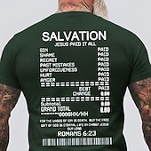  Maglietta con grafica della Bibbia di Salvezza Gesù L'ha Pagato Tutto Ricevuta Fattura Romani 6 23 Versetto Biblico Cristiano Religioso Fede T Shirt Grafica Collo Rotondo Vestibilità Regolare Casual