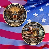 billige U.S. 250-årsjubileum-Amerikansk minnemynt til 250-årsjubileum, patriotisk samlermynt med ørn, frihet, amerikansk flagg, slitesterk metallsuvenir til utstilling, 1776–2026