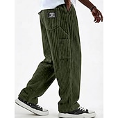  رجالي بنطلونات بنطلون مضلع السراويل الشتوية السراويل السراويل الفضفاضة رباط متعدد الجيب لون الصلبة راحة مكتمل الطول فضفاض مناسب للبس اليومي الأماكن المفتوحة موضة أناقة الشارع أزرق أسود مرن نسبياً