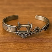 billiga Event &amp; Party Supplies-2 st vintage symaskinsmanschettarmband &amp;ringset, armband med måttband i antik brons, unika smycken som present till hantverkare, skräddare, quiltare