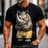  Homens Animal Engraçado Camiseta Manga Curta Camiseta Impressão 3D Gola Redonda Camisa Exagerado Designer Festa Feriado Azul Preto Branco Verão Primavera Roupa S M L XL XXL XXXL