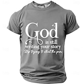 economico Magliette di fede-Dio sta ancora scrivendo la tua storia t-shirt da uomo cristiana religiosa spirituale fede t-shirt grafica girocollo manica corta blu royal chiesa adorazione regalo ispiratore per credenti