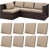 abordables Funda para Cojines de Patio-8 fundas elásticas para cojines de patio, fundas impermeables de repuesto para sofás de exterior, sofá de exterior &amp;Fundas para sofás, fundas para cojines de muebles de patio, protector de muebles