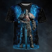 economico Magliette di fede-Maglietta da uomo con stampa grafica integrale, vestibilità regolare, streetwear, casual, abbigliamento di design per tutti i giorni, taglie S, M, L, XL, XXL, XXXL.