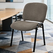 abordables Housse de fauteuil de bureau-Housse extensible et fendue pour chaise de conférence, protection pour coussin d'assise et dossier de bureau, motif floral arqué, housse antidérapante pour toutes les saisons