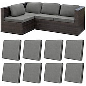 baratos Capa para Almofadas de Pátio-Conjunto de 8 capas elásticas para almofadas de pátio, capas impermeáveis de substituição para sofá externo. &amp;Capas protetoras para sofás, capas para almofadas de móveis de jardim, protetores de