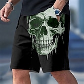 economico Retro Vintage &amp; Etica-Per uomo Teschio Cultura di strada Gotico Costumi da bagno Costumi da bagno Pantaloncini da bagno Pantaloncini da Surf Misura del girovita medio Stile gotico oscuro All'aperto Abbigliamento casual