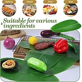 cheap Artificial Plants &amp; Greenery-10 Pcs Banana Leaves for Cooking 22 in Tropical Artificial Faux Tropical Leaves Spring Summer Hawaiian Luau Banana Leaf Plates Pisang Foliage for Party Table Decoration
