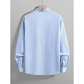 cheap Men's Button Up Shirts-Men's Shirt Casual Shirt Seersucker Shirt Button Up Shirt Sky Blue Green Dark Gray Gray Long Sleeve Striped Vertical Stripes Grandad Collar Henley Casual Daily Buttons Clothing Apparel Elegant