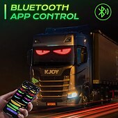 رخيصةأون أضواء الديكور-مصباح LED ضخم ساطع على شكل عيون شيطانية للسيارة، شاشة عرض رقمية مرنة قابلة للتمرير، تحكم عبر تطبيق بلوتوث، لافتة متجر LED متحركة بنمط نص مخصص للسيارات والفنادق والمدارس