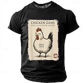 preiswerte Lustige T-Shirts für Männer-Herren-T-Shirt im japanischen Stil mit Hühnermotiv (Kanji-Zeichen für Hahn und Robbe) – Retro-Look, normale Passform, Harajuku-Streetwear, Designer-Kleidung, Größen: S, M, L, XL, XXL