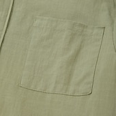 baratos Clássico-Homens Camisa Social Camisa de linho camisa de verão Roupa de Praia camisa de botão Tecido Casual Diário Azul Preto Branco Rosa Manga Curta Colarinho Primavera Verão Verão Roupa Bolsos