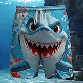 economico Stampa oceanica-Per uomo Squalo Divertente animali dei cartoni animati Costumi da bagno Costumi da bagno Pantaloncini da bagno Pantaloncini da Surf Misura del girovita medio Hawaiano Vacanza al Mare Tasche Laterali