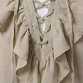  Medeltida kostymer Renässans Blus / Skjorta Lång ärm Pirat Viking Över axeln Maskeradkläder Dam Pirat fantasi Halloween Karnival Prestanda LARP Ren Faire Vuxna Blus