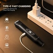お買い得  家庭用器具-3 in 1 メンズ電気シェーバー、ひげ用プロ仕様グルーミングキット &amp;鼻毛トリマー、USB充電式シェービングマシン（LEDディスプレイ付き）、コードレスポータブル顔脱毛ツール、彼氏彼女への理想的なギフト