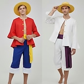 abordables Disfraces de anime-Aventurero del océano Dios del Sol Luffy Pirata del Sombrero de Paja Animé Pantalones Sombreros Accesorios Trajes De Cosplay Víspera de Todos los Santos Carnaval Rendimiento Cima Pantalones Cinturón
