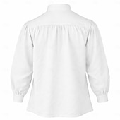  Medieval Renaissance Shirt Pirate Viking Fancy Dress Men's Viking Pirate Halloween Carnival Performance LARP Ren Faire Adults' Shirt