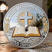  Keresztény hit emlékérme az utolsó vacsora és a Szentírás tiszteletére, inspiráló vallási gyűjthető érem, áhítatos ajándék hívőknek és egyháztagoknak