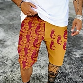 cheap Retro Vintage &amp; Ethic-Men's Tribal Ethic / African Kokopelli Swim Trunks Bathing Suits Swim Shorts Board Shorts Mid Waist Retro Vintage Outdoor Vacation Dailywear Side Pockets Mesh Lining Elastic Drawstring Waist Designer